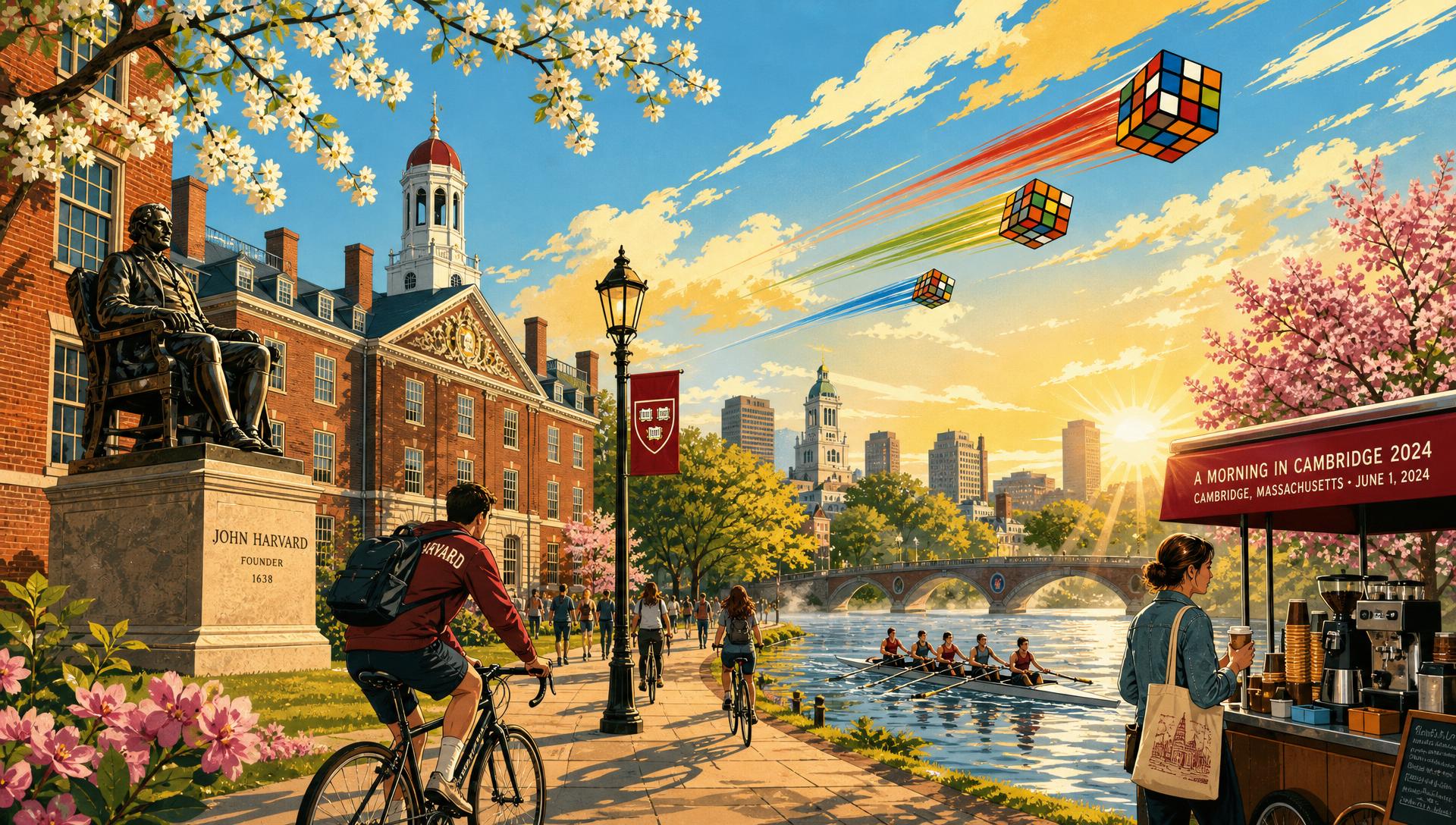 A Morning in Cambridge 2024 movie-poster style artwork — Cambridge, Massachusetts, June 1, 2024