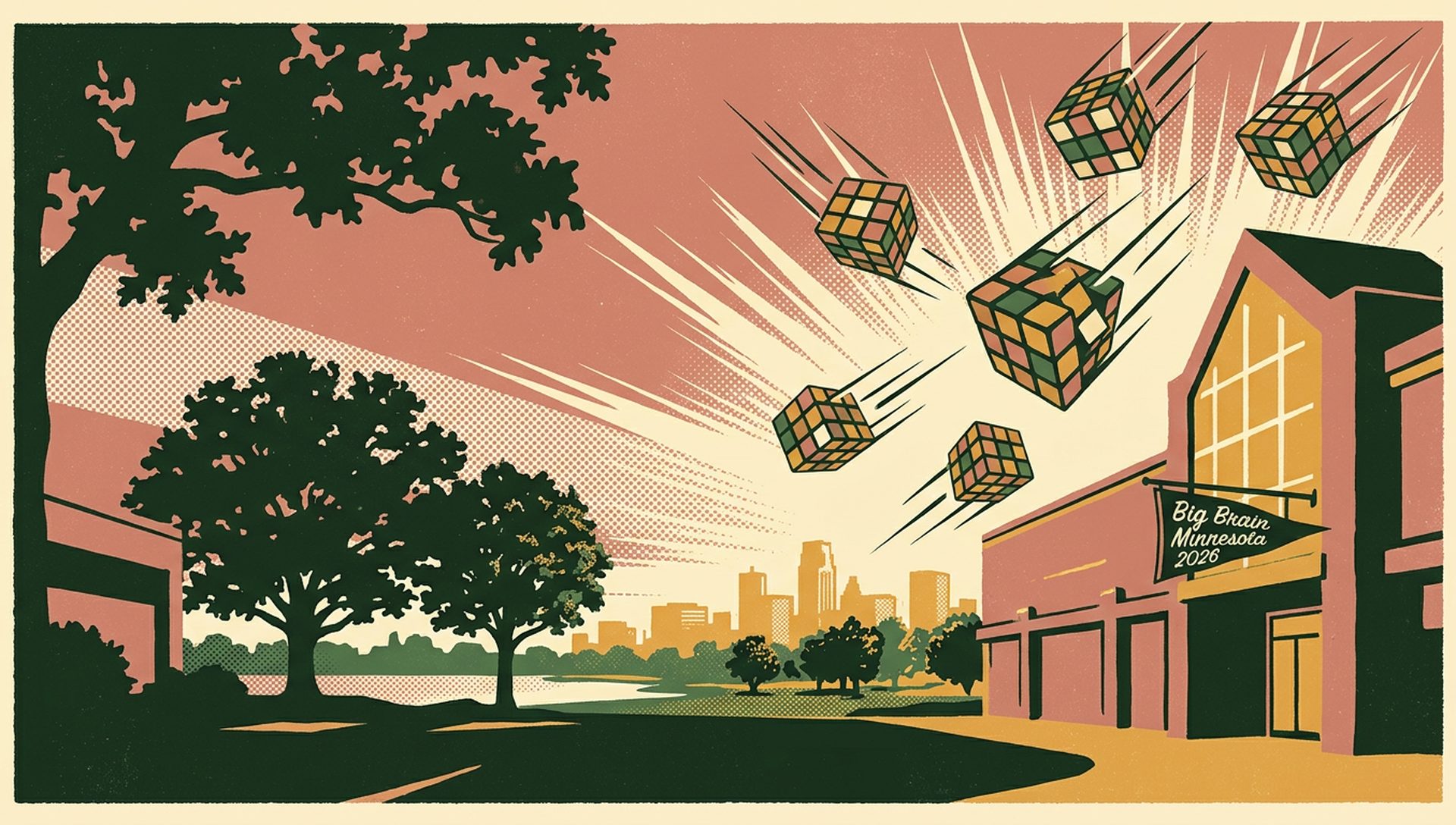 Big Brain Minnesota 2026 movie-poster style artwork — Maplewood, Minnesota, August 15, 2026