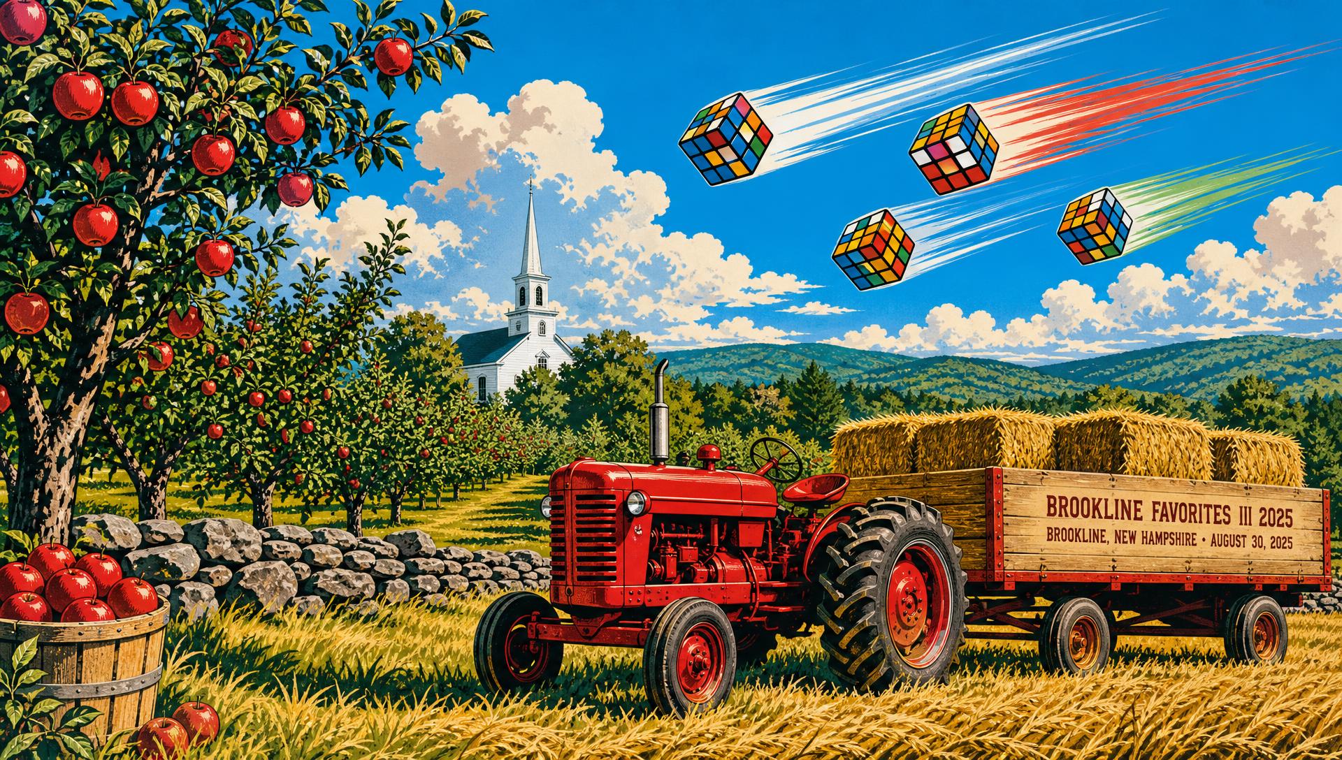 Brookline Favorites III 2025 movie-poster style artwork — Brookline, New Hampshire, August 30, 2025