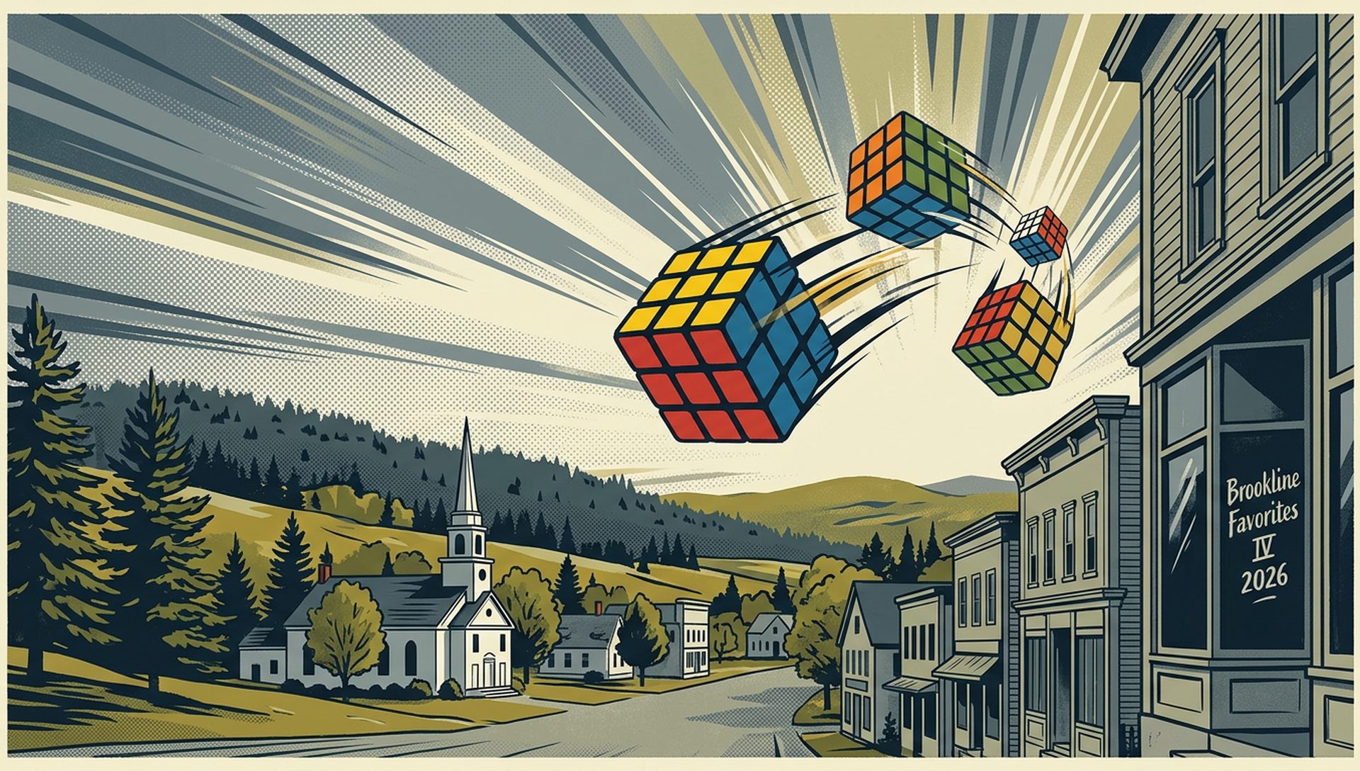 Brookline Favorites IV 2026 movie-poster style artwork — Brookline, New Hampshire, August 29, 2026