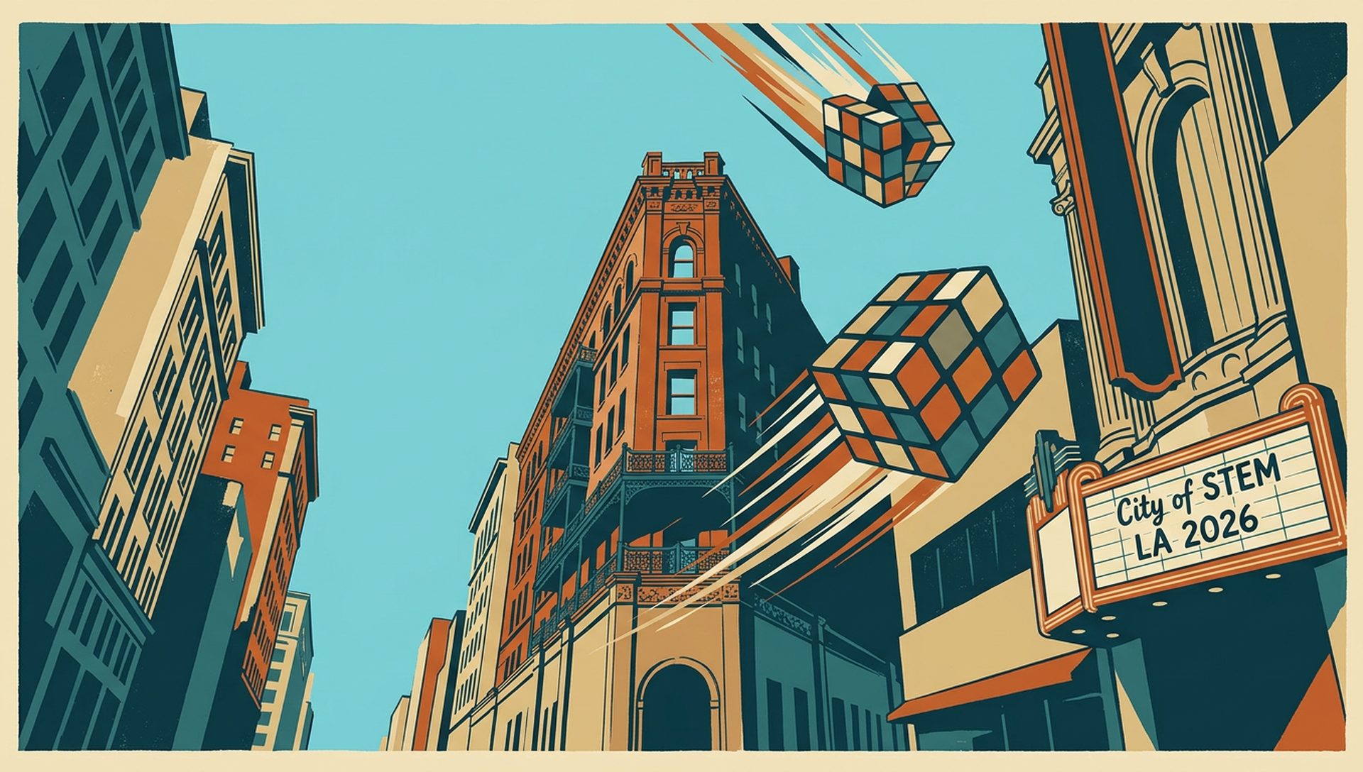 City of STEM LA 2026 movie-poster style artwork — Los Angeles, California, April 26, 2026