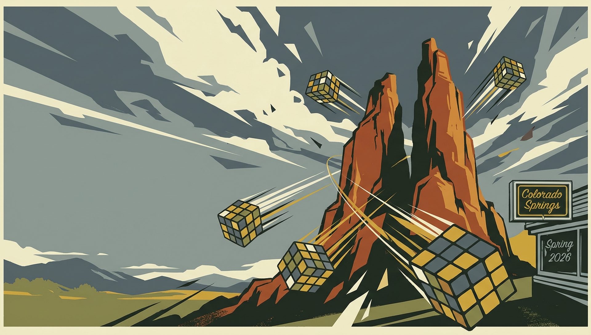 Colorado Springs Spring 2026 movie-poster style artwork — Colorado Springs, Colorado, April 11, 2026