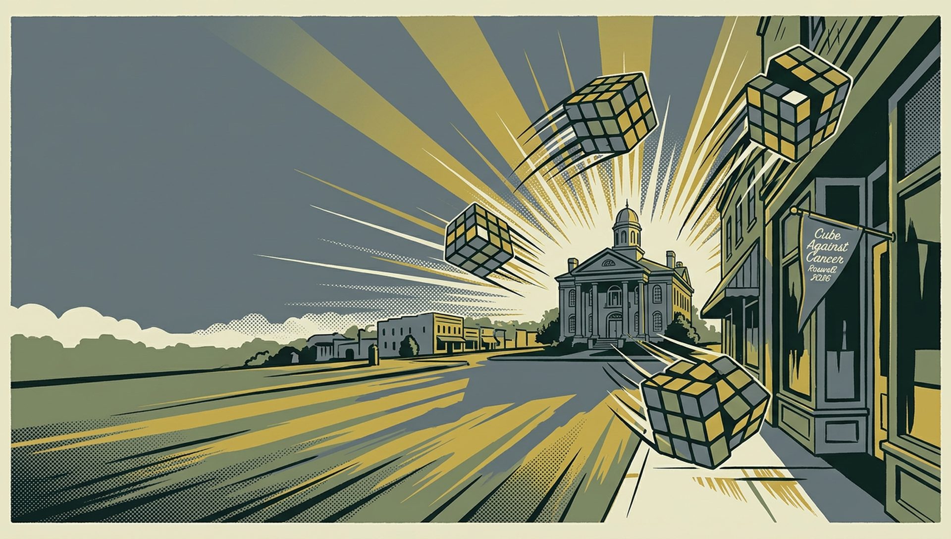 Cube Against Cancer Roswell 2026 movie-poster style artwork — Roswell, Georgia, April 11, 2026