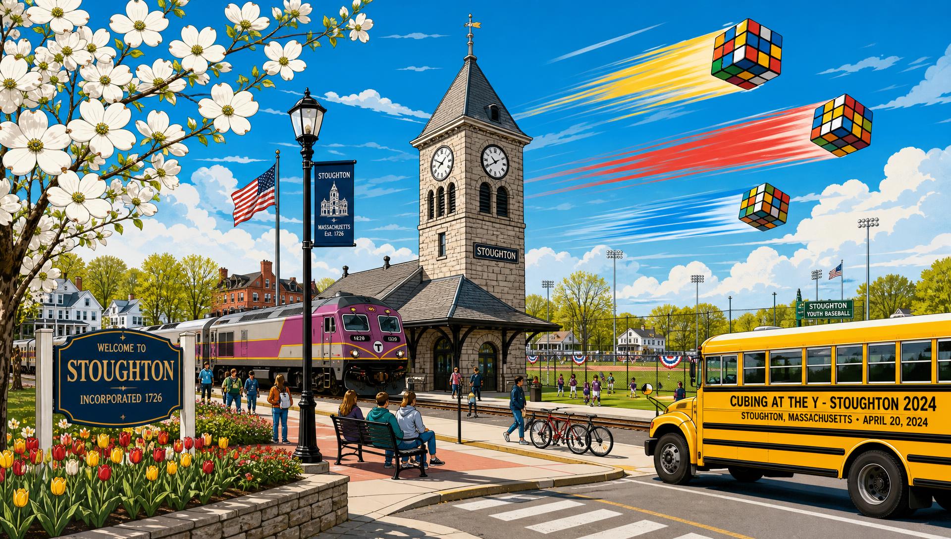 Cubing at the Y - Stoughton 2024 movie-poster style artwork — Stoughton, Massachusetts, April 20, 2024