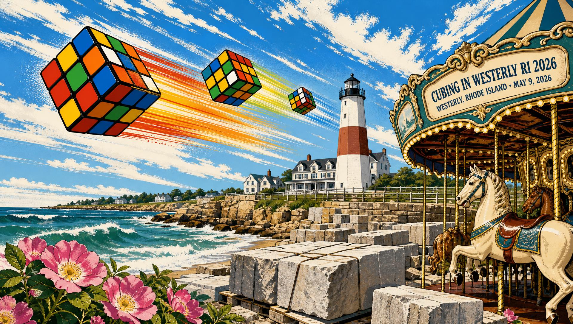 Cubing in Westerly RI 2026 movie-poster style artwork — Westerly, Rhode Island, May 9, 2026
