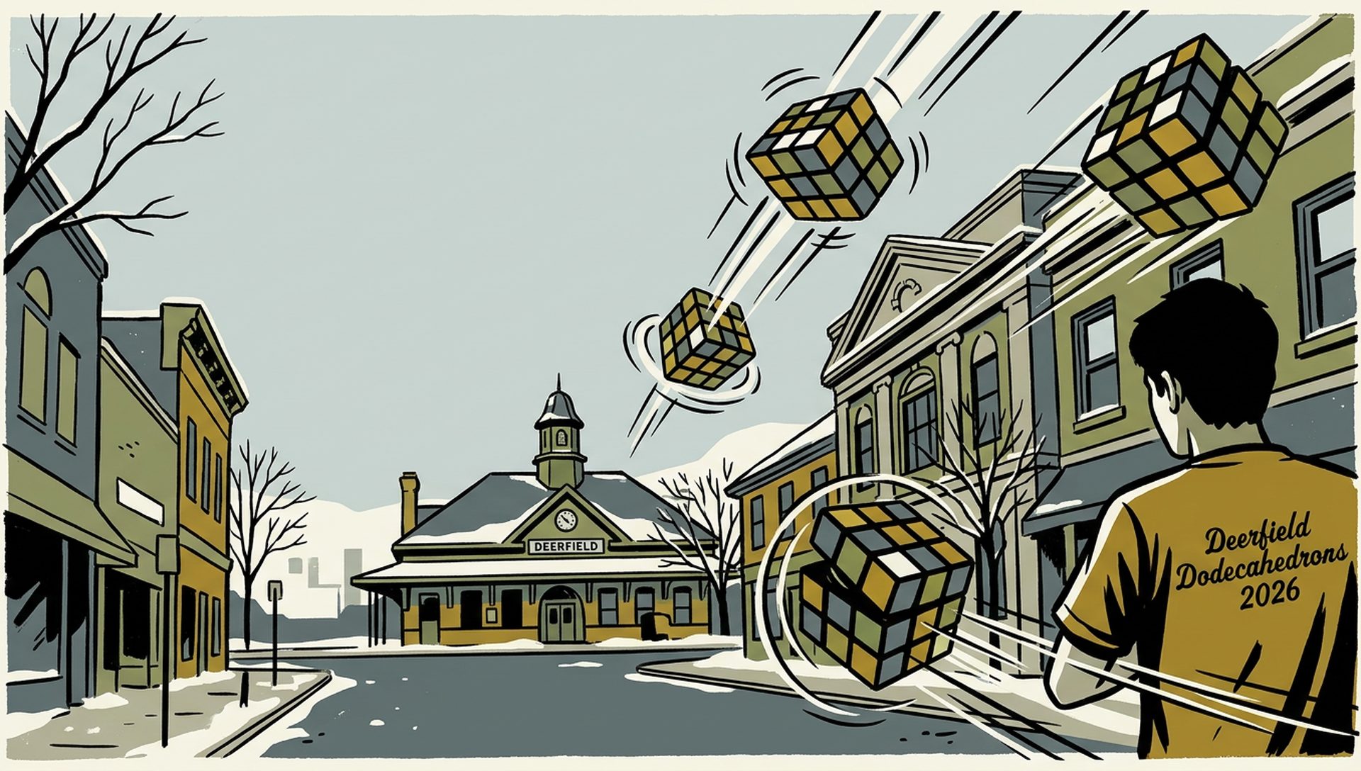 Deerfield Dodecahedrons 2026 movie-poster style artwork — Deerfield, Illinois, February 7, 2026