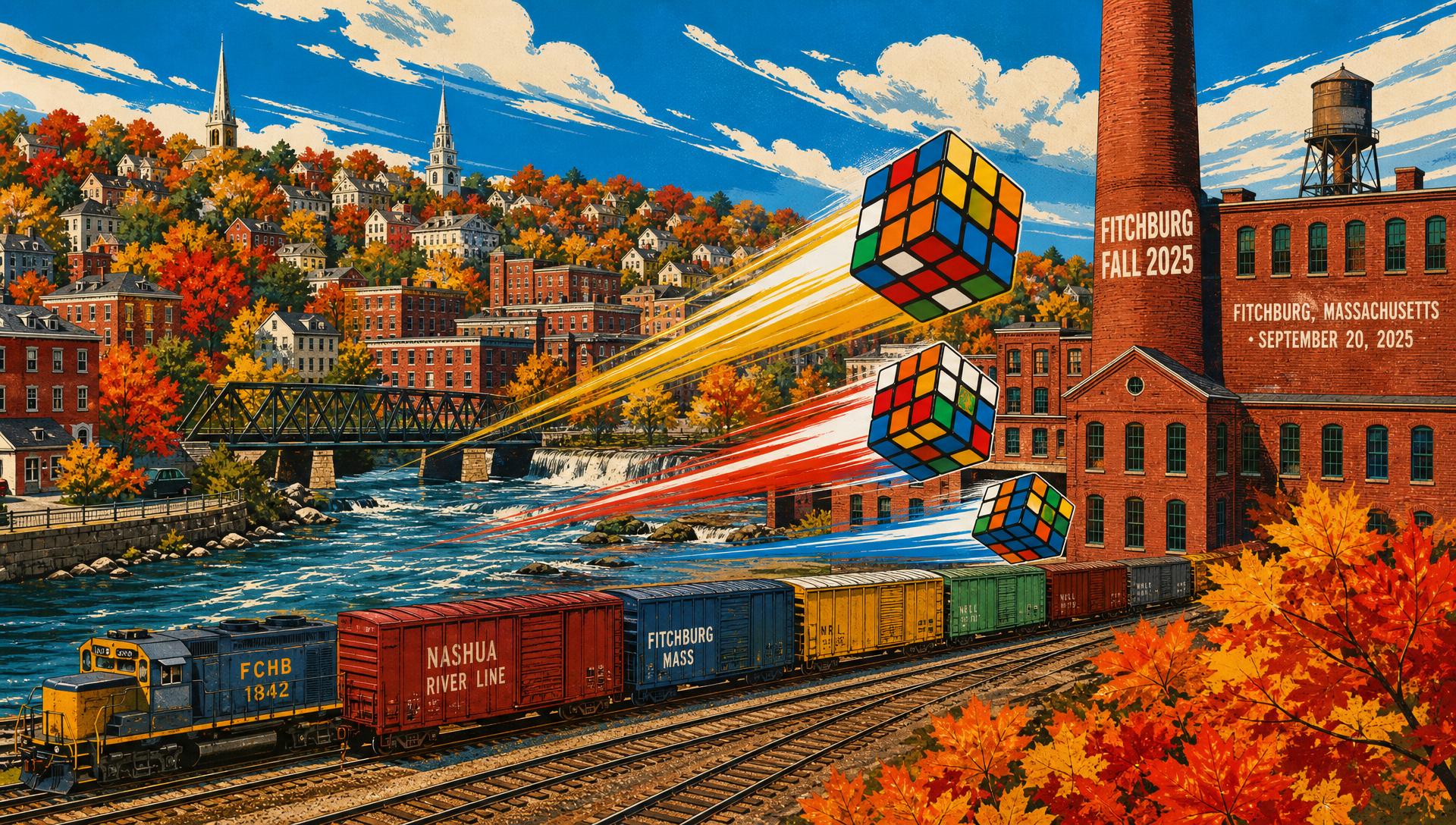 Fitchburg Fall 2025 movie-poster style artwork — Fitchburg, Massachusetts, September 20, 2025