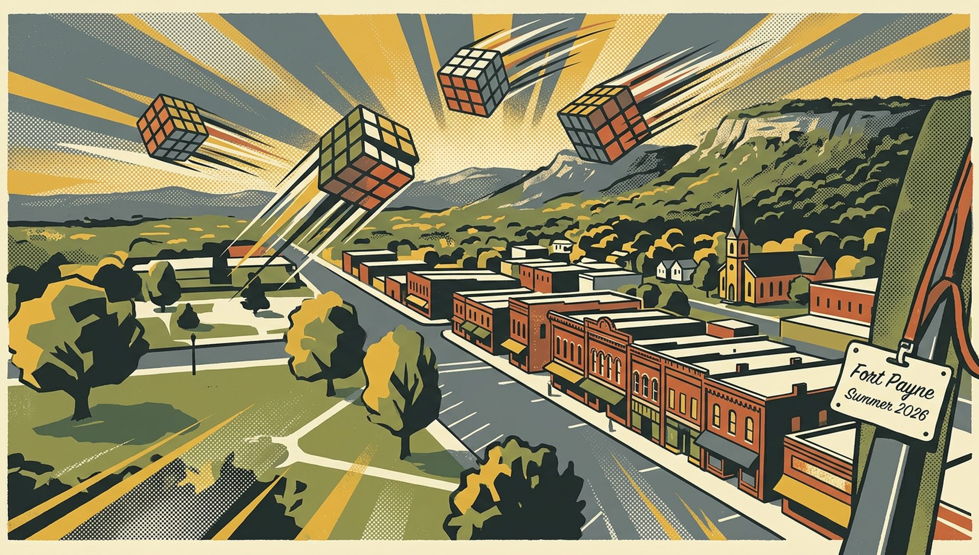 Fort Payne Summer 2026 movie-poster style artwork — Fort Payne, Alabama, August 22, 2026