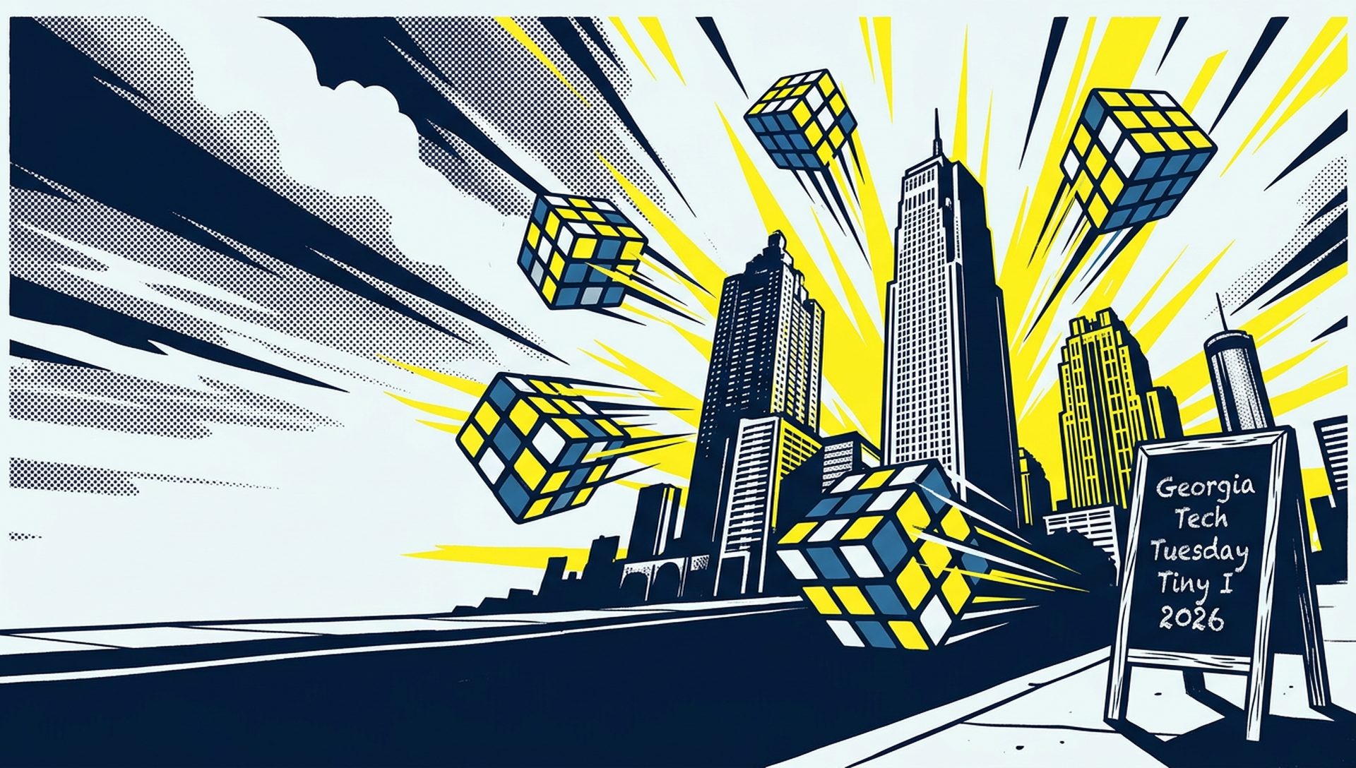 Georgia Tech Tuesday Tiny I 2026 movie-poster style artwork — Atlanta, Georgia, April 14, 2026