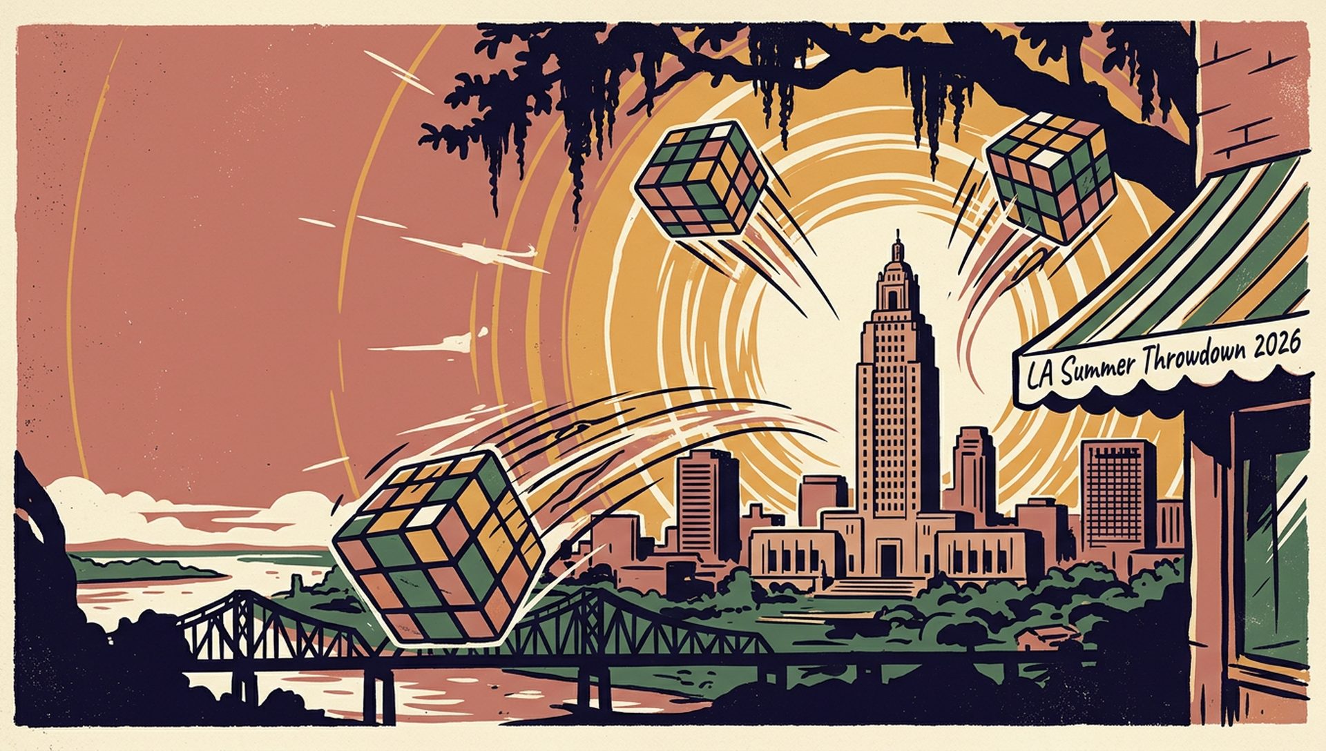 LA Summer Throwdown 2026 movie-poster style artwork — Baton Rouge, Louisiana, June 27, 2026