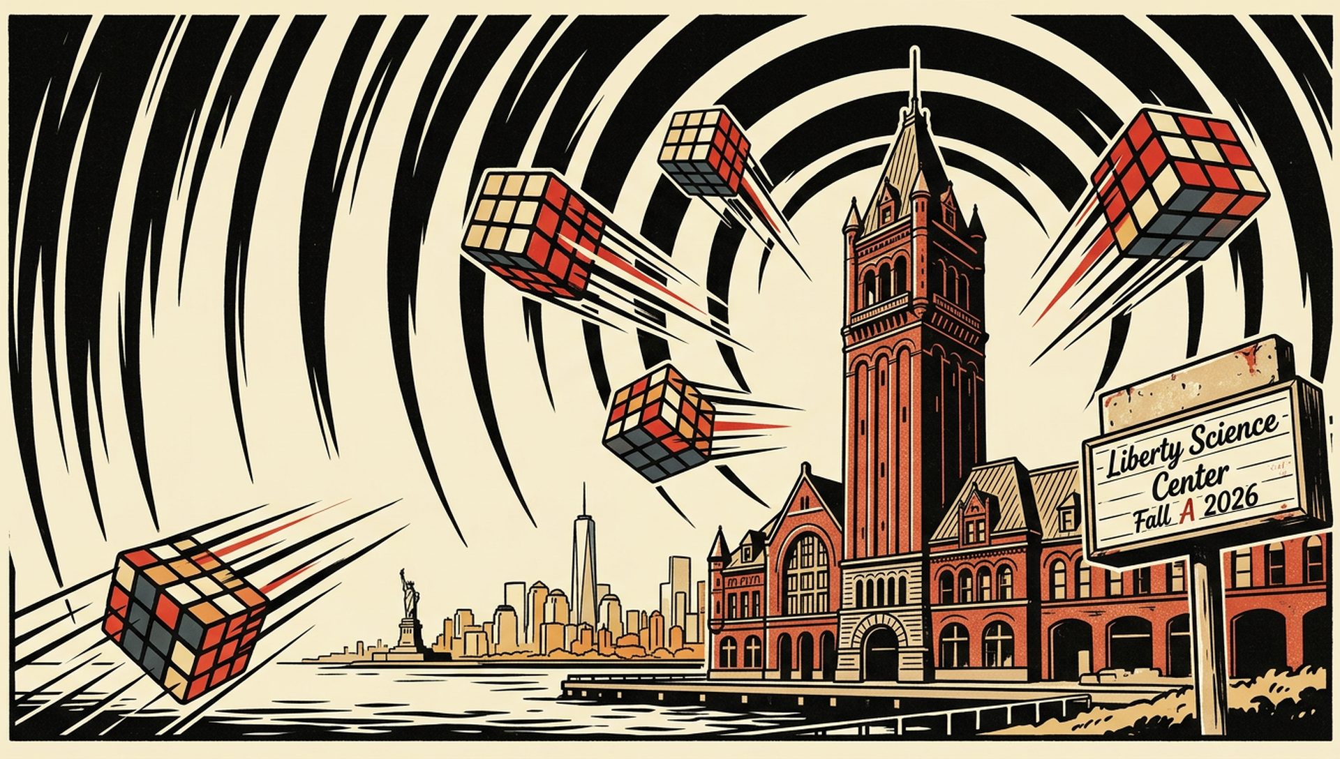 Liberty Science Center Fall A 2026 movie-poster style artwork — Jersey City, New Jersey, September 12, 2026