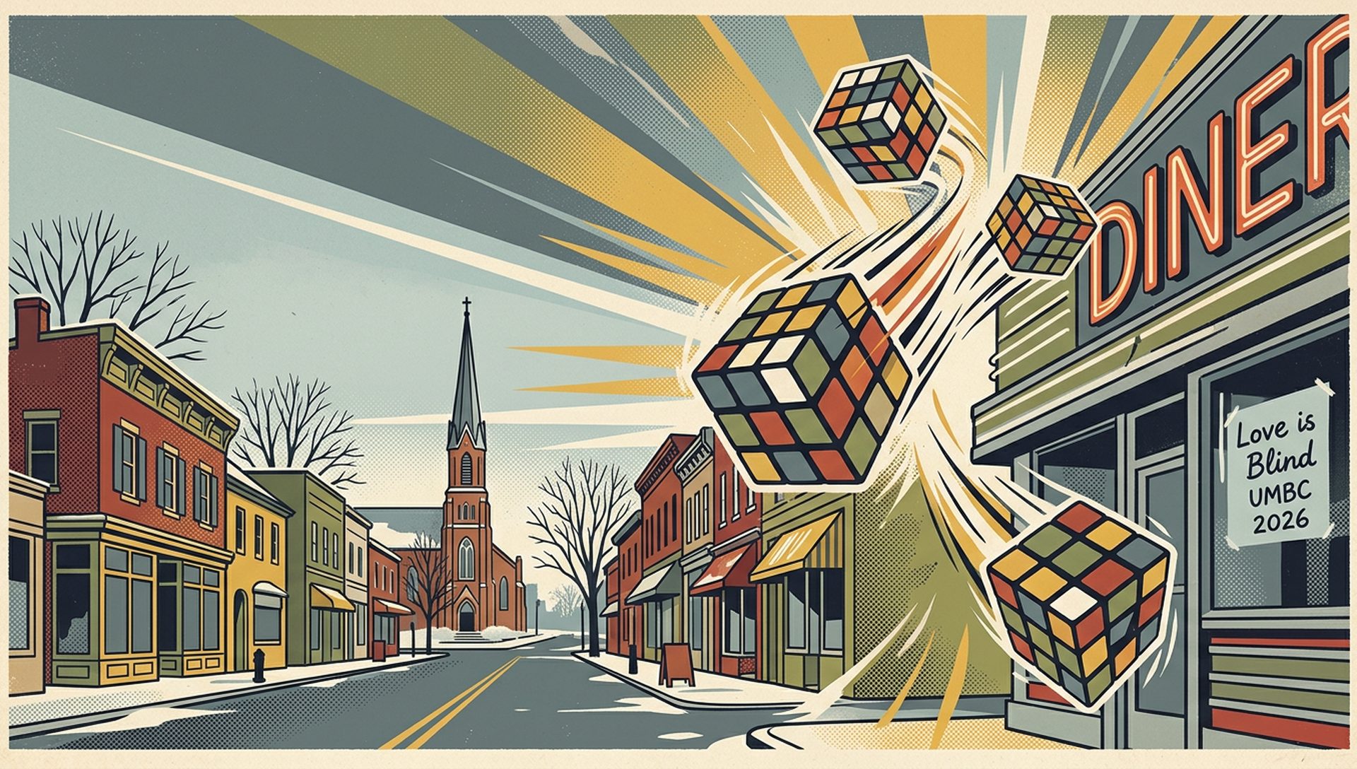 Love is Blind UMBC 2026 movie-poster style artwork — Catonsville, Maryland, February 15, 2026