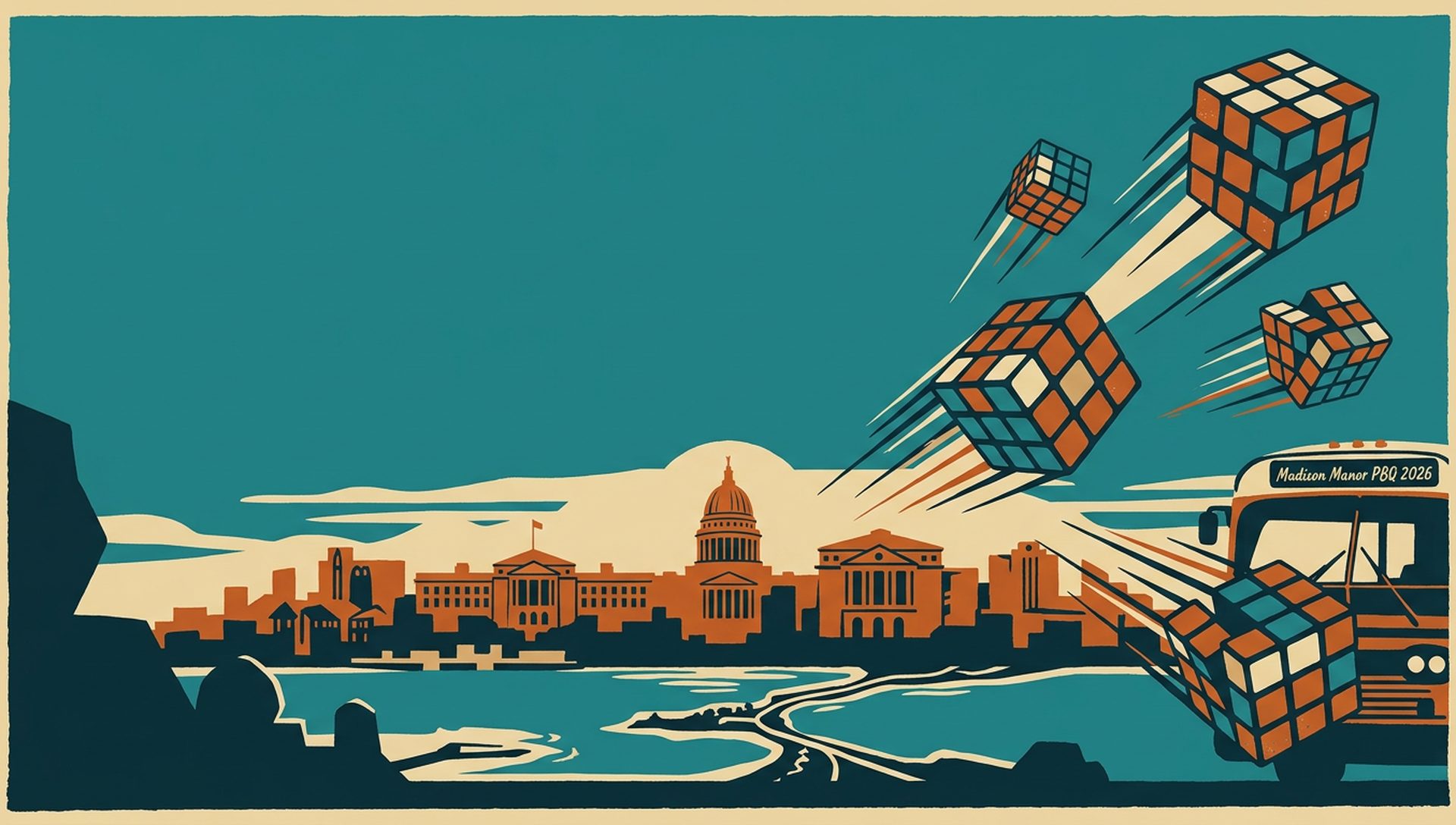 Madison Manor PBQ 2026 movie-poster style artwork — Madison, Wisconsin, March 1, 2026