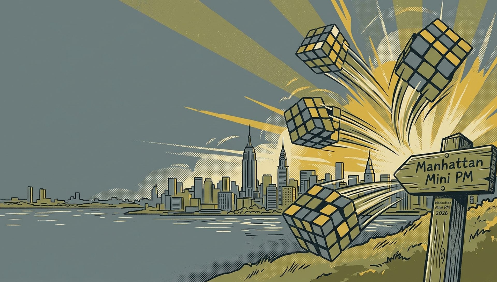 Manhattan Mini PM 2026 movie-poster style artwork — New York, New York, August 22, 2026