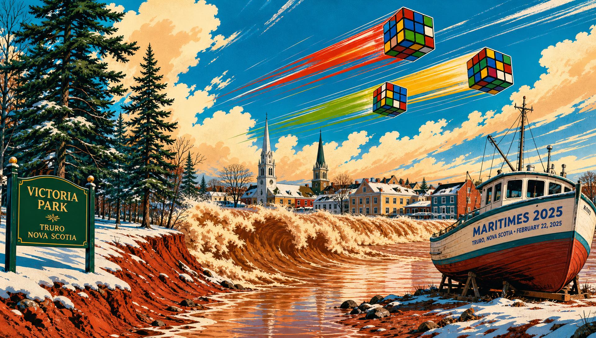 Maritimes 2025 movie-poster style artwork — Truro, Nova Scotia, February 22, 2025