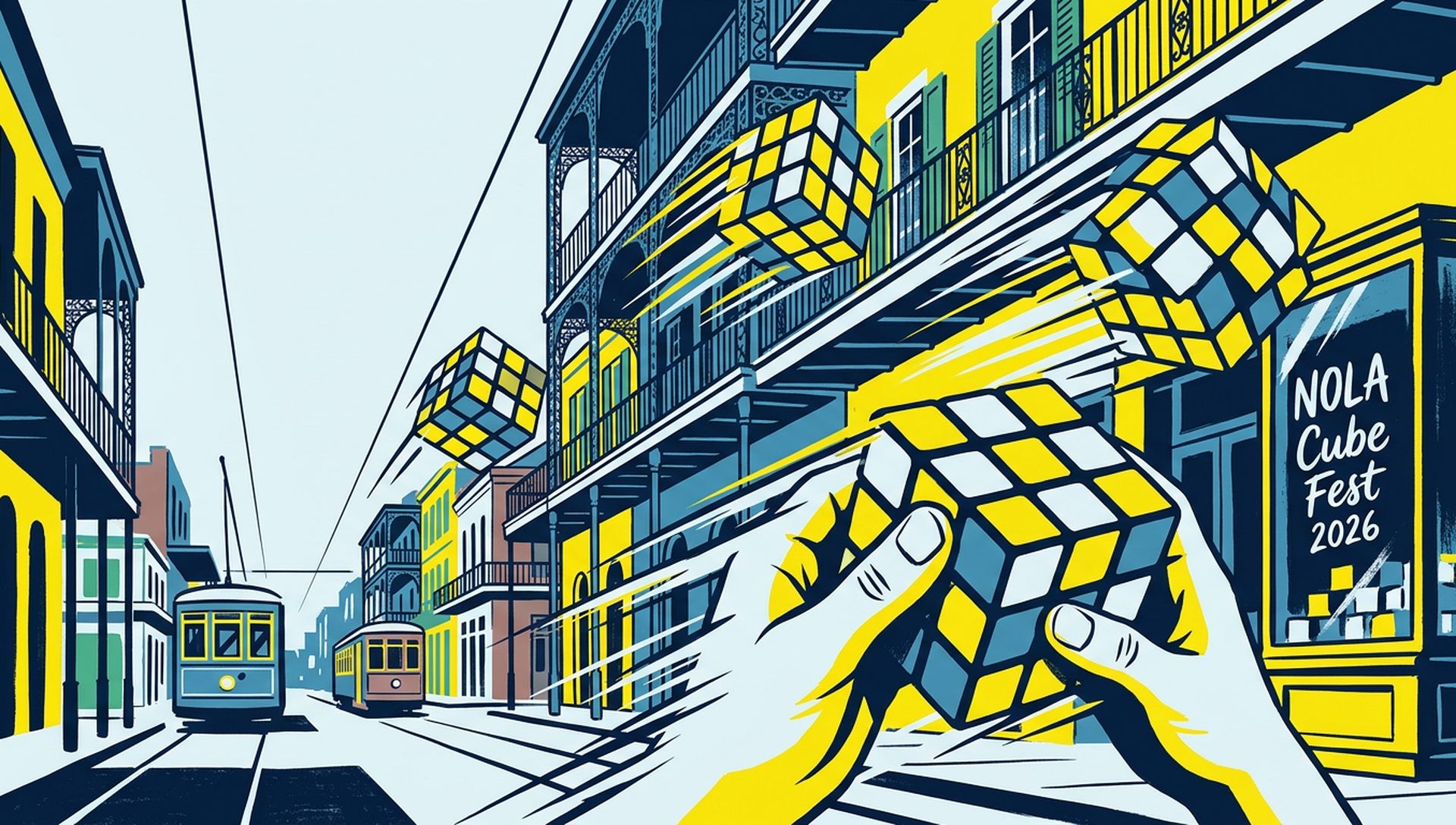 NOLA Cube Fest 2026 movie-poster style artwork — New Orleans, Louisiana, April 18, 2026