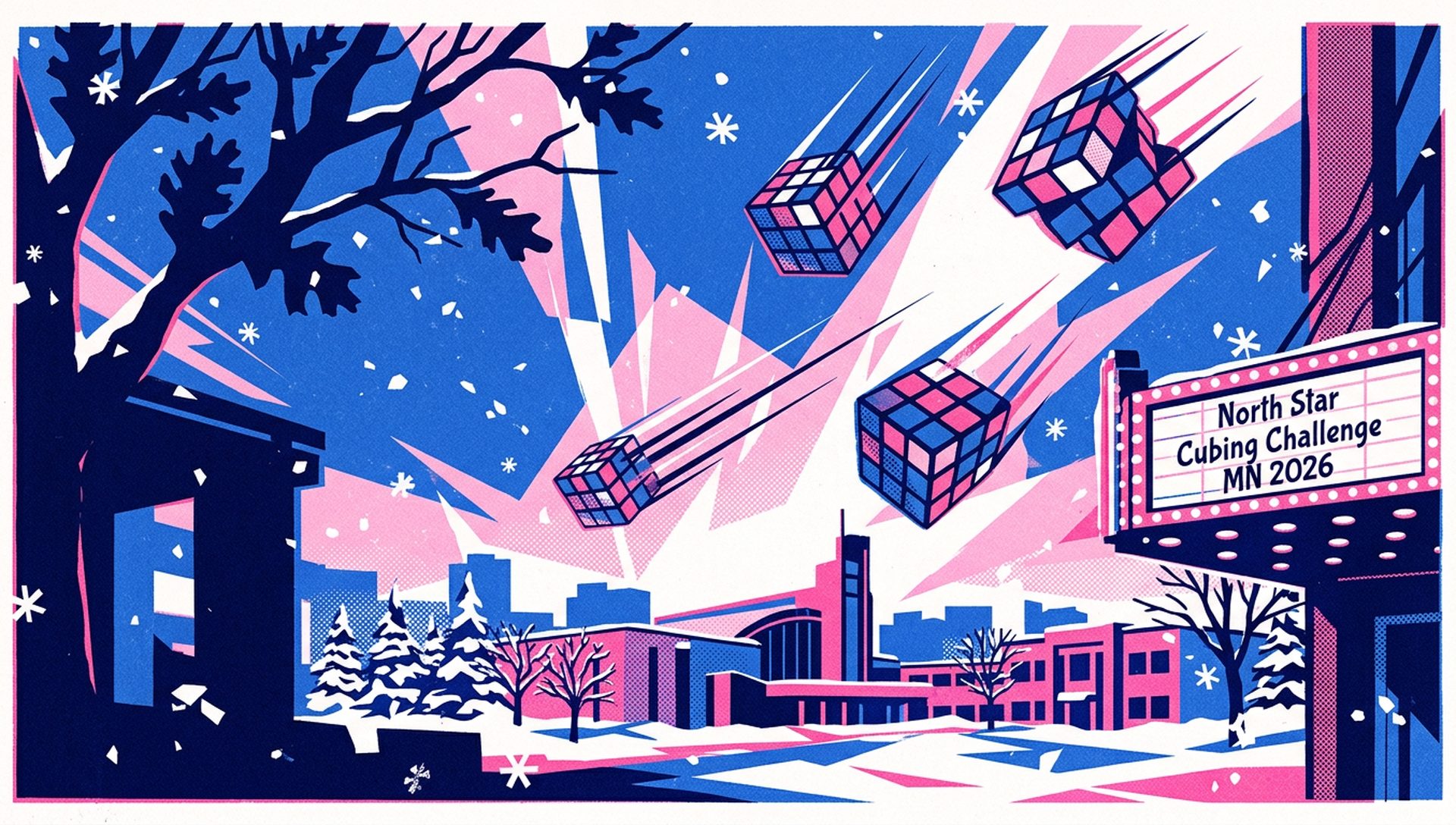 North Star Cubing Challenge MN 2026 movie-poster style artwork — Eagan, Minnesota, January 31, 2026