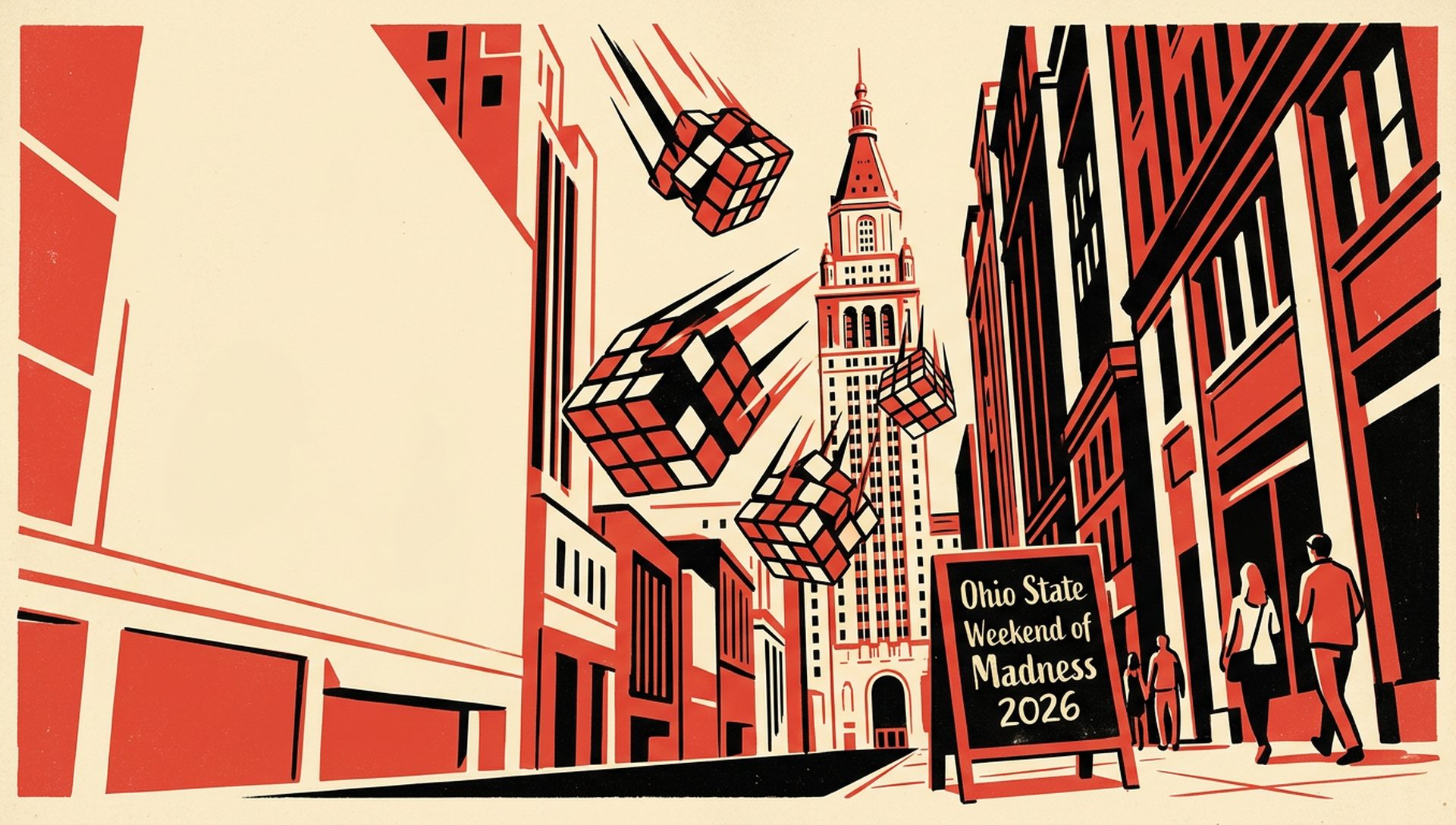 Ohio State Weekend of Madness 2026 movie-poster style artwork — Columbus, Ohio, March 21, 2026