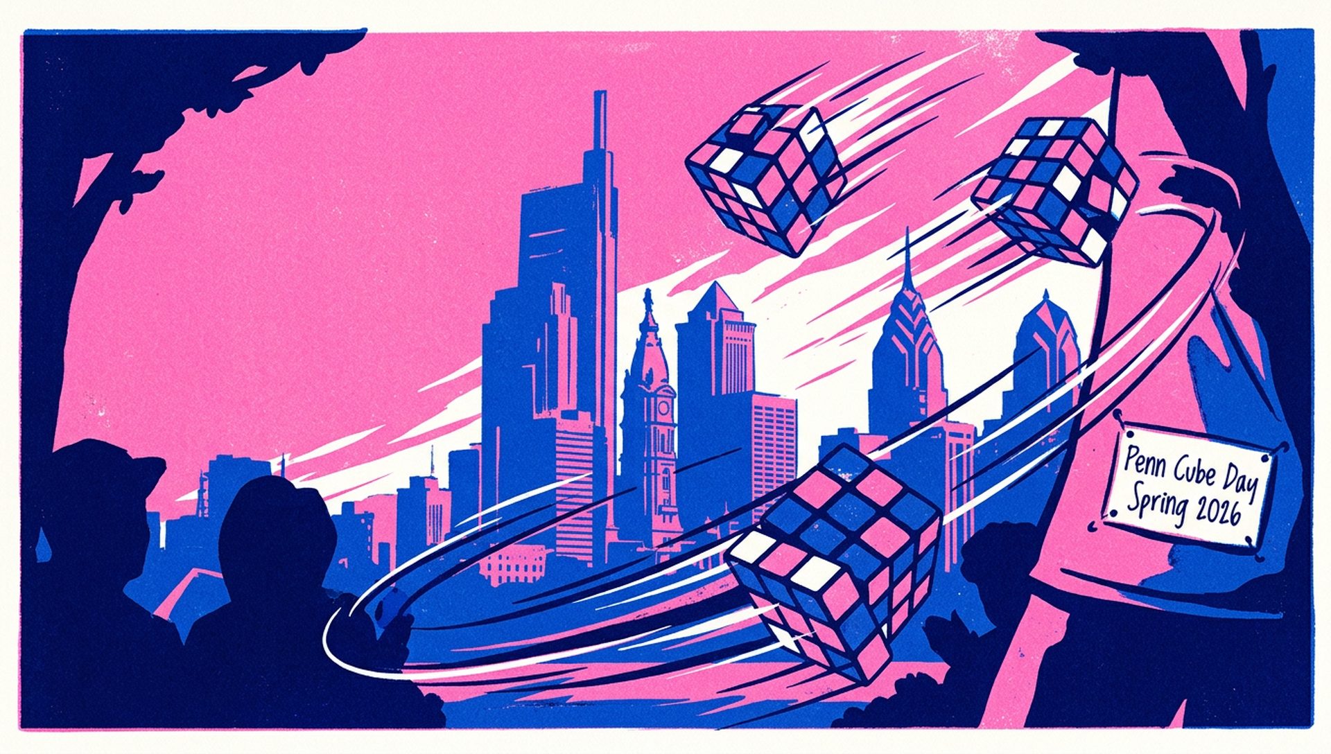 Penn Cube Day Spring 2026 movie-poster style artwork — Philadelphia, Pennsylvania, March 22, 2026