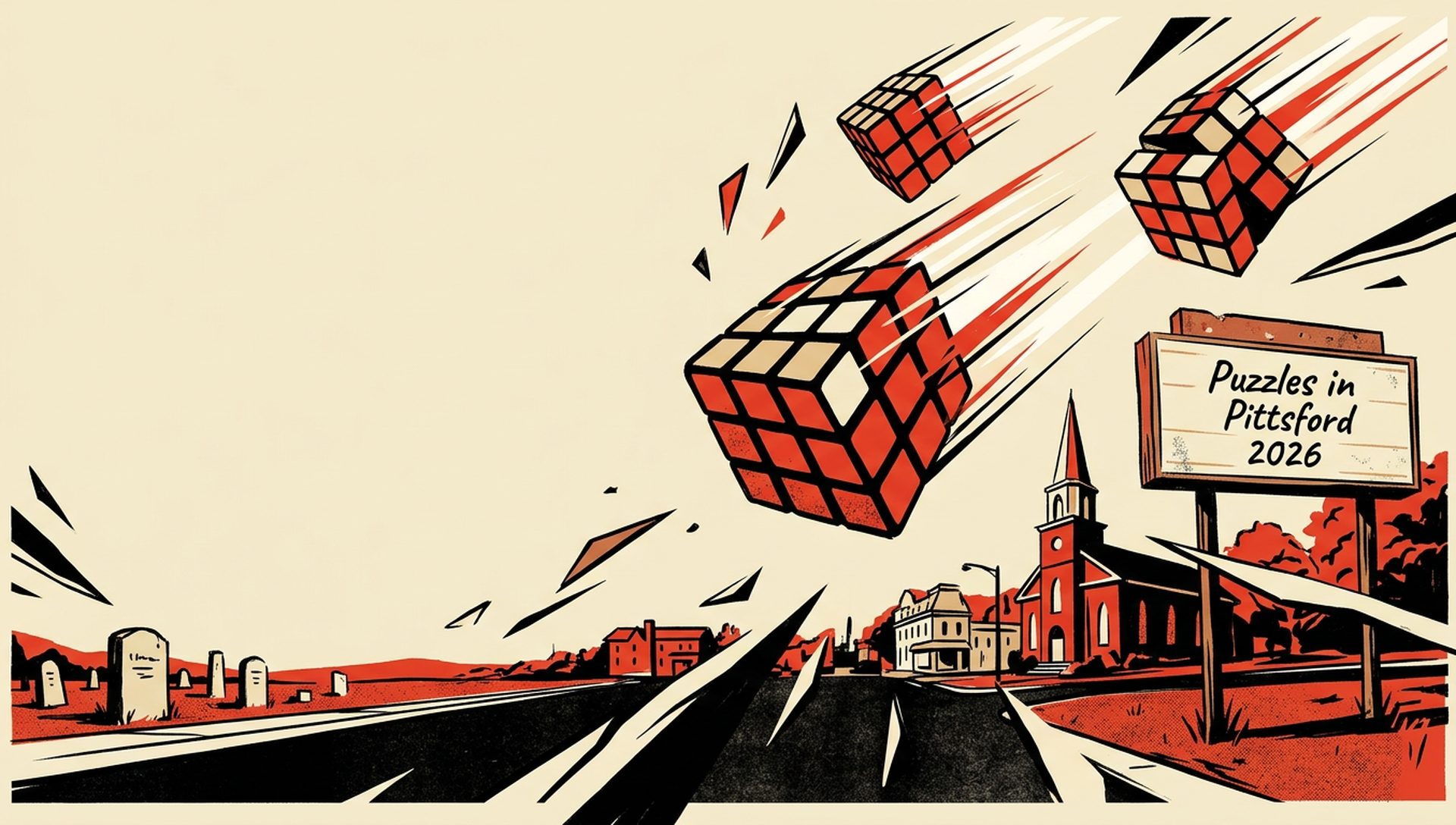 Puzzles in Pittsford 2026 movie-poster style artwork — Pittsford, New York, May 9, 2026