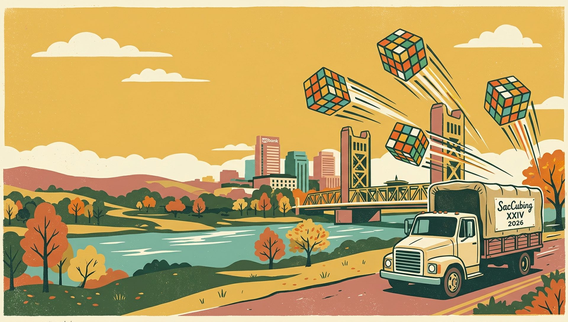 SacCubing XXIV 2026 movie-poster style artwork — Sacramento, California, September 20, 2026