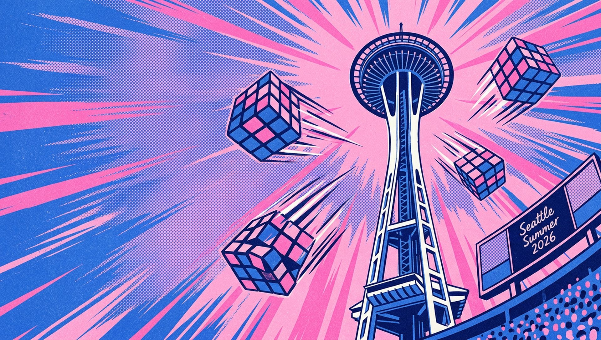 Seattle Summer 2026 movie-poster style artwork — Seattle, Washington, July 11, 2026
