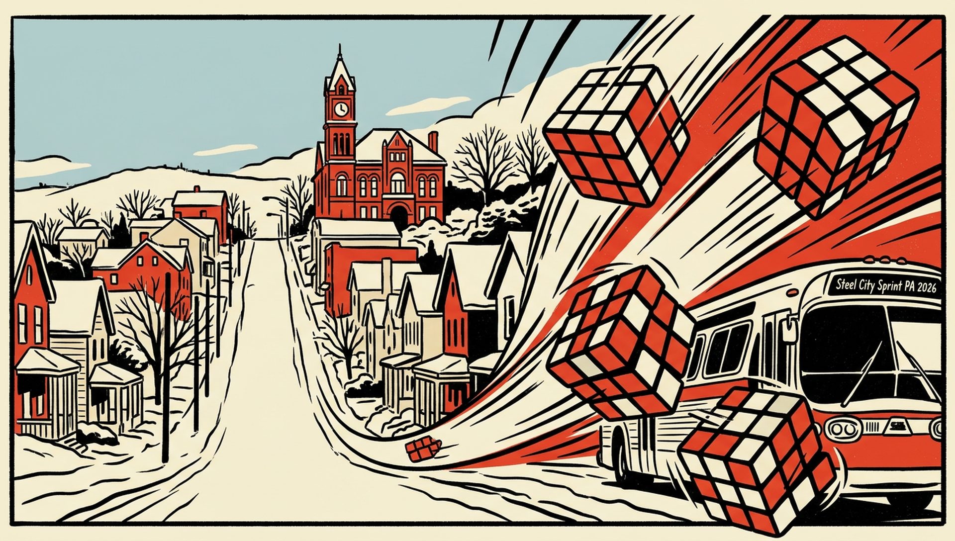 Steel City Sprint PA 2026 movie-poster style artwork — Oakdale, Pennsylvania, January 24, 2026