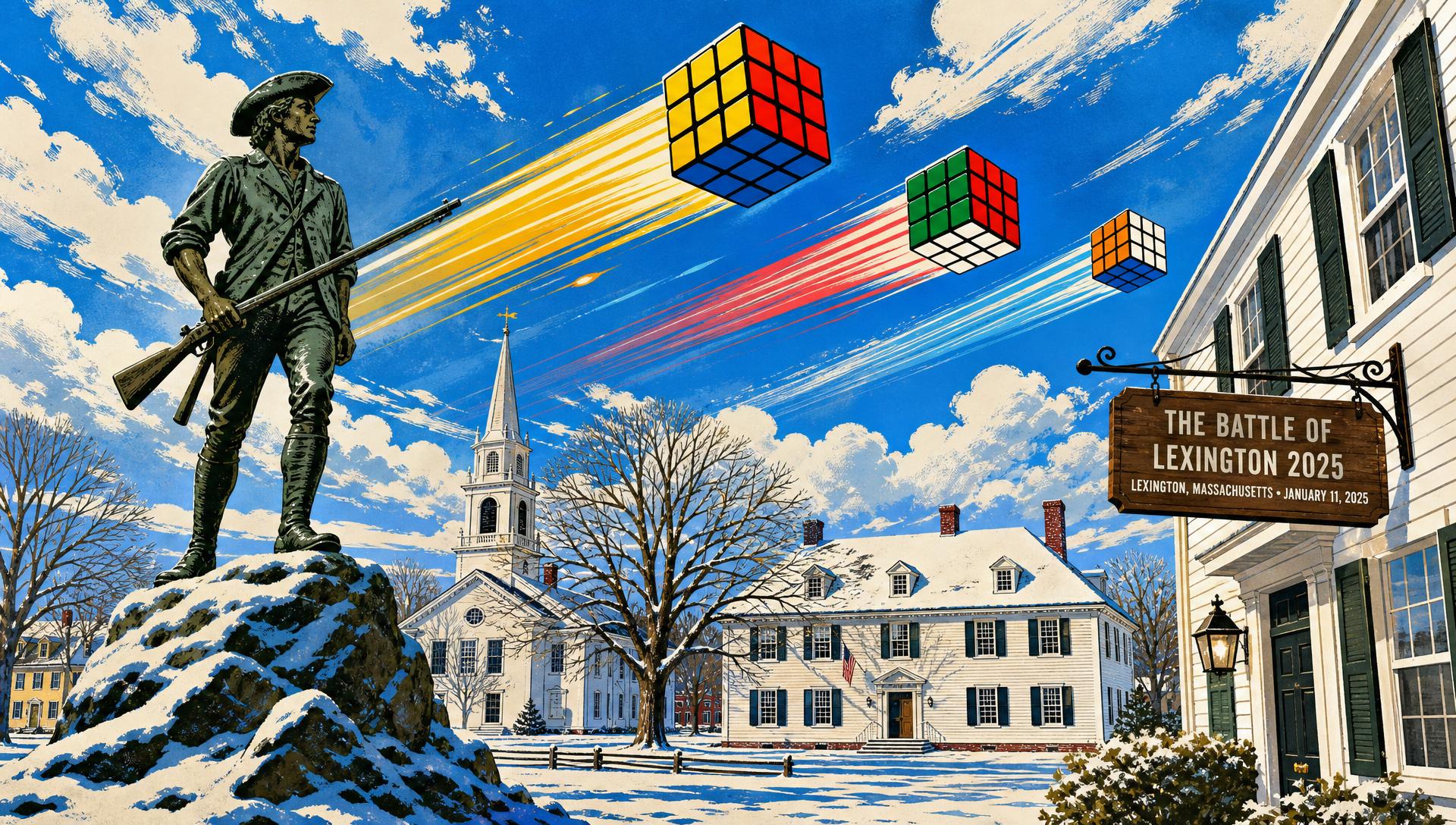 The Battle of Lexington 2025 movie-poster style artwork — Lexington, Massachusetts, January 11, 2025
