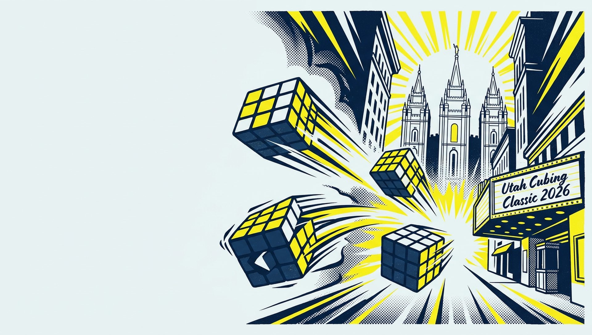 Utah Cubing Classic 2026 movie-poster style artwork — Salt Lake City, Utah, May 23, 2026