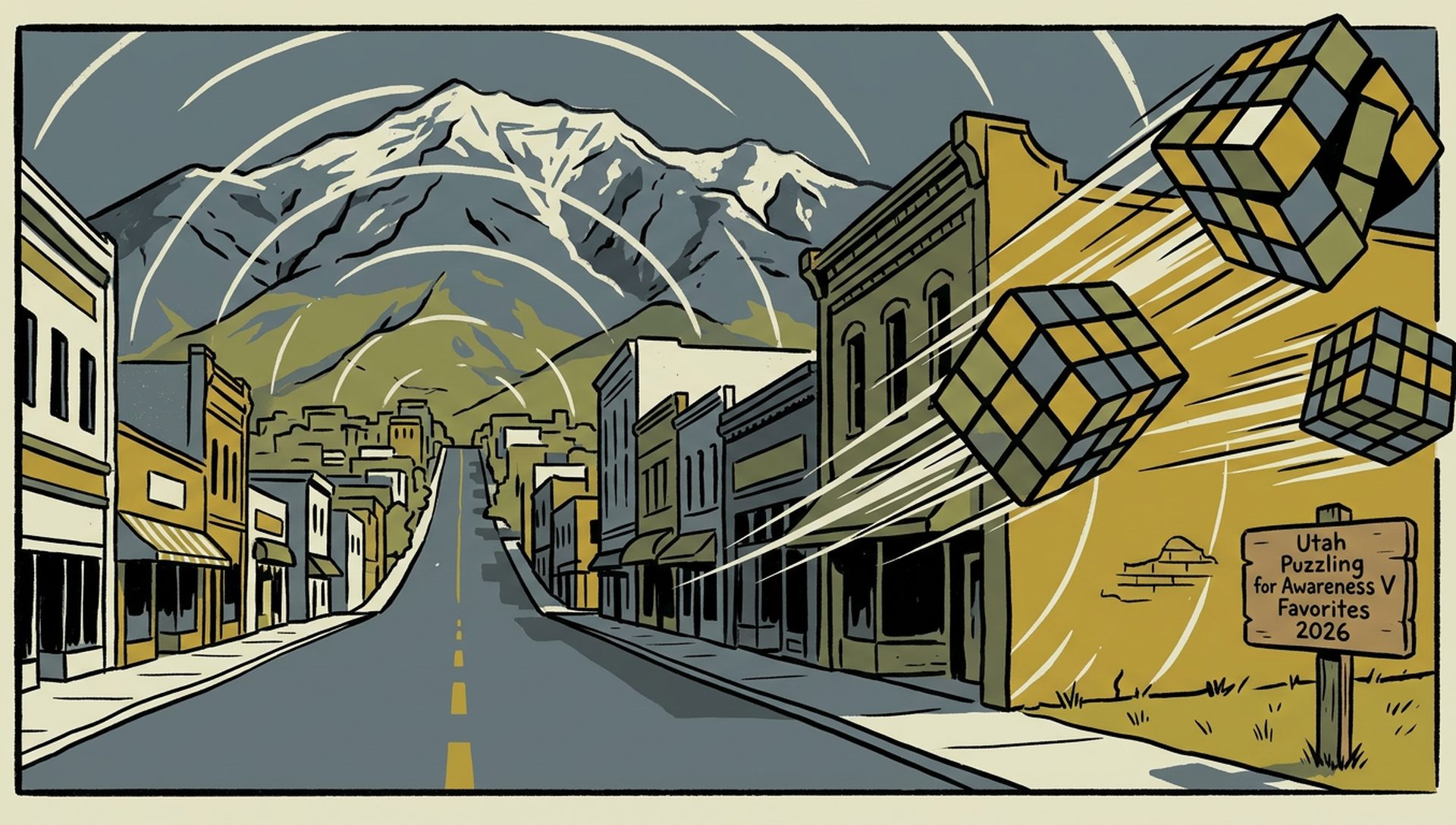 Utah Puzzling for Awareness V Favorites 2026 movie-poster style artwork — Orem, Utah, April 11, 2026
