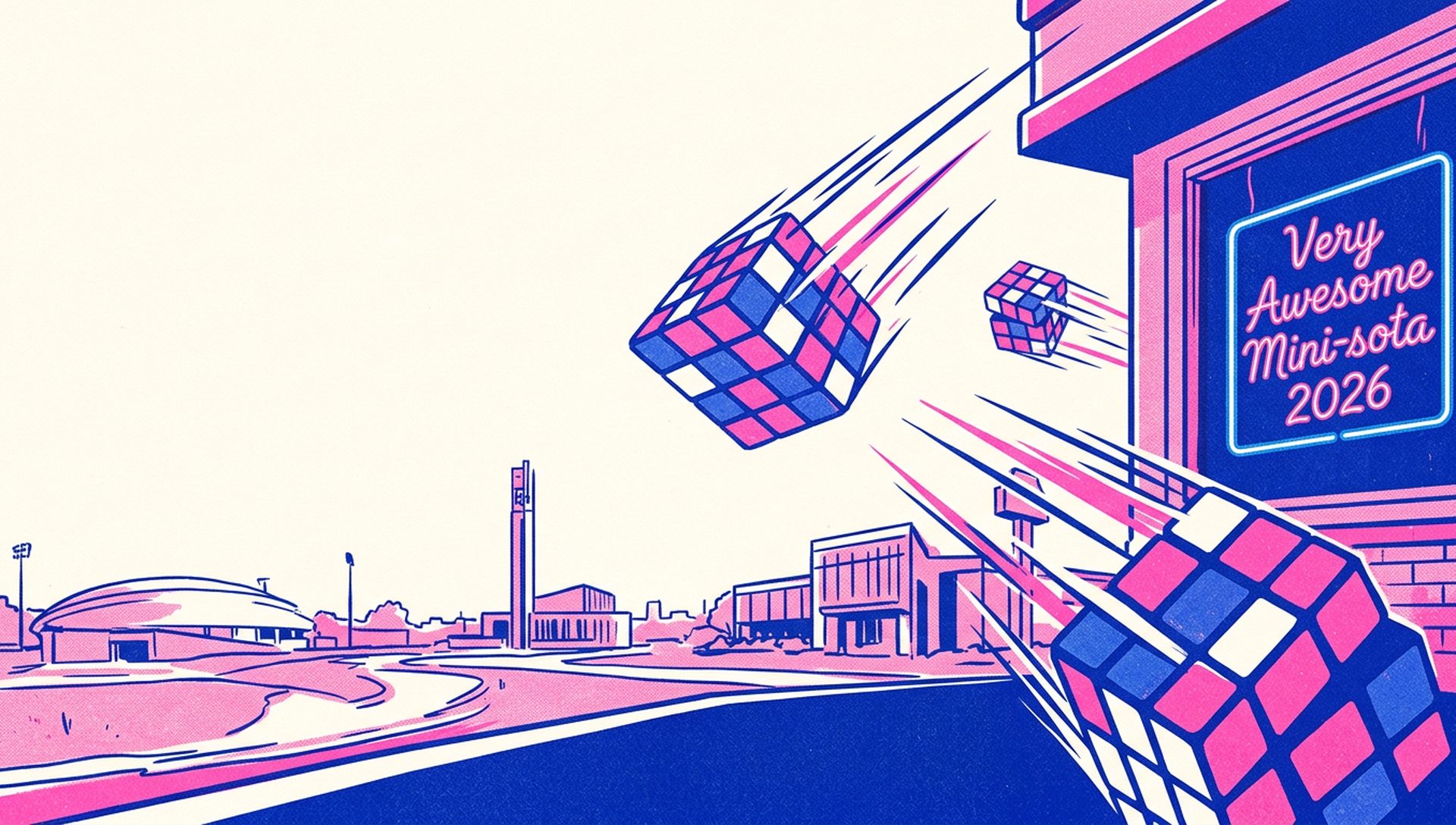 Very Awesome Mini-sota 2026 movie-poster style artwork — Burnsville, Minnesota, March 6, 2026