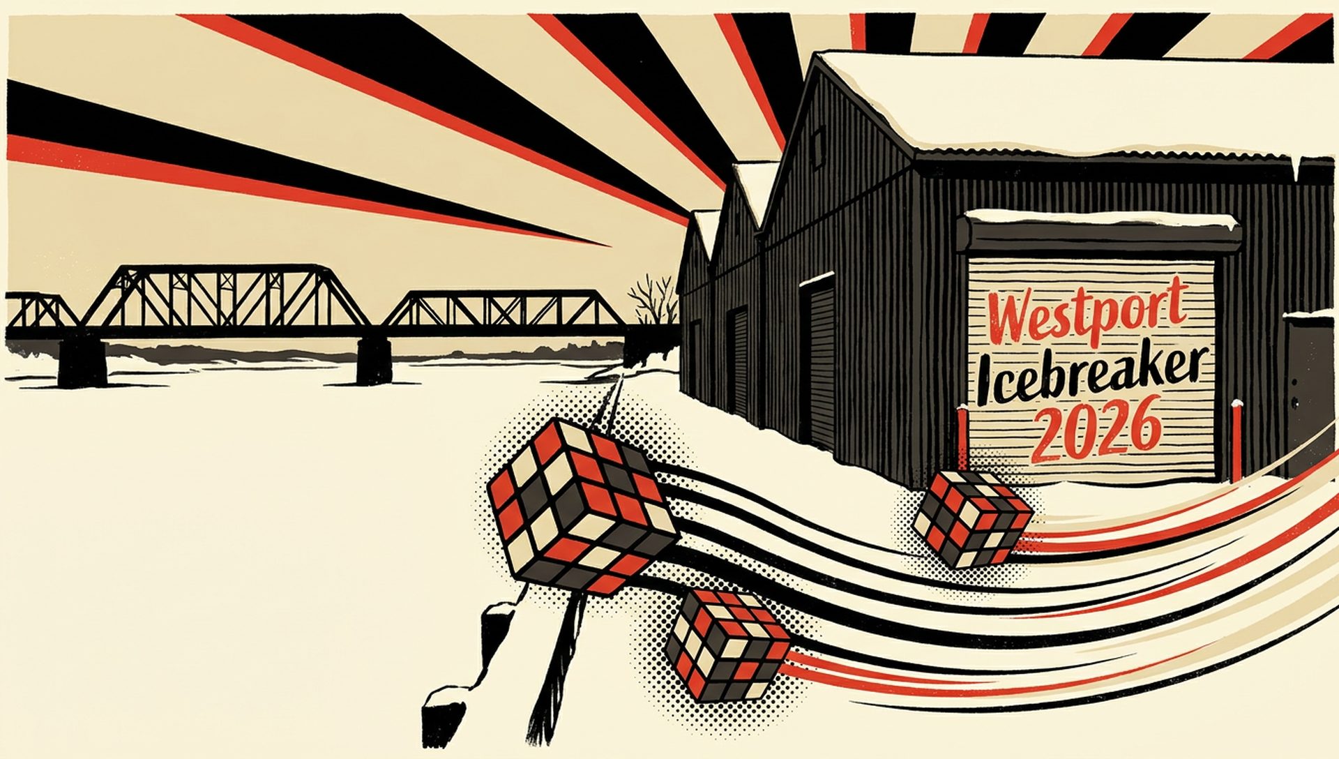 Westport Icebreaker 2026 movie-poster style artwork — Westport, Connecticut, January 3, 2026