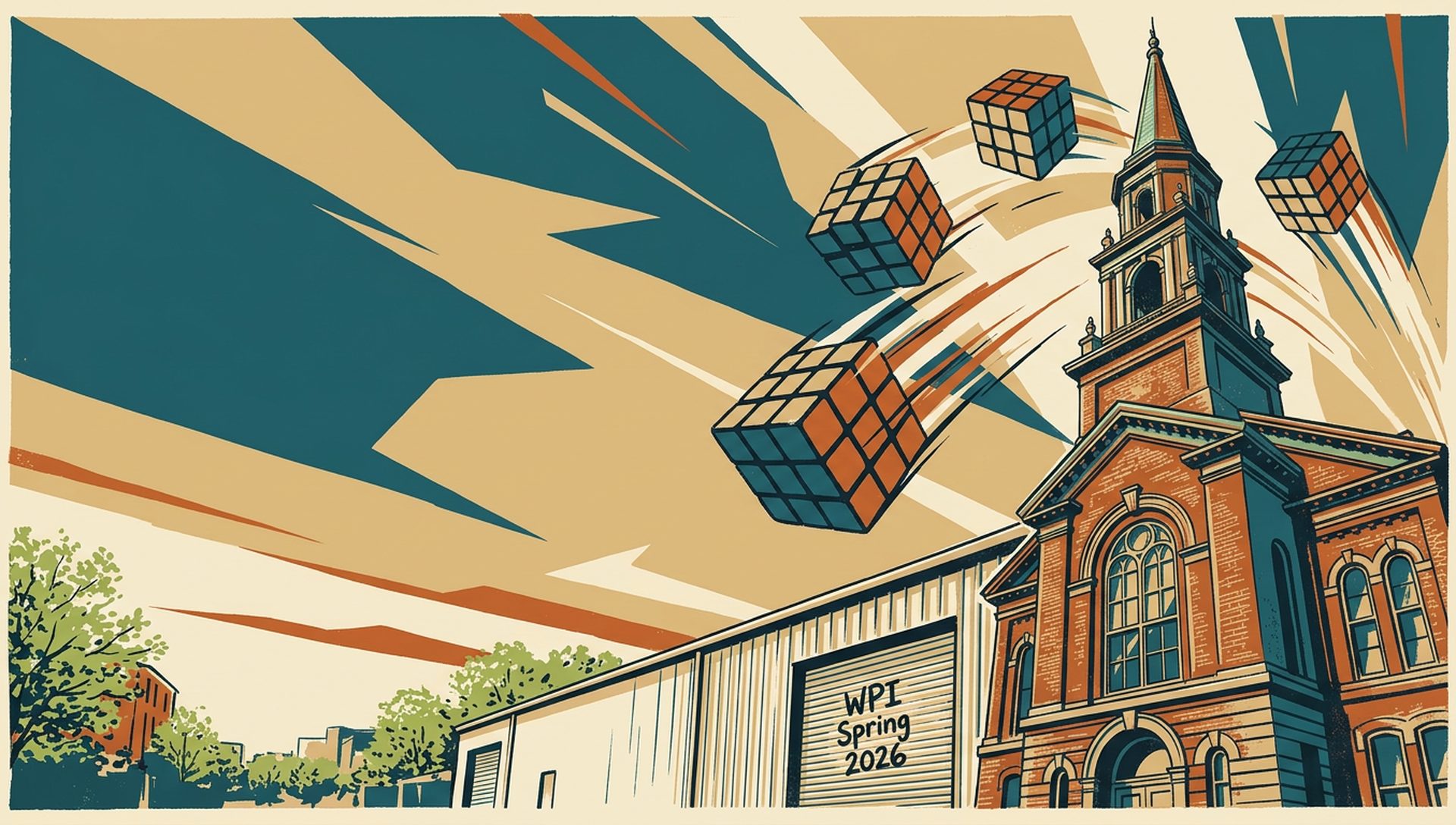 WPI Spring 2026 movie-poster style artwork — Worcester, Massachusetts, May 2, 2026